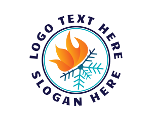 Heat - Fire & Ice Ventilation logo design