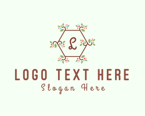 Wreath - Hexagon Flower Beauty Spa logo design