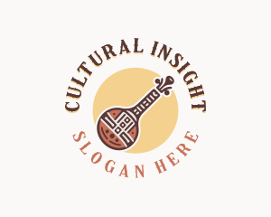 African Banjo Instrument logo design