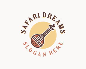 African - African Banjo Instrument logo design