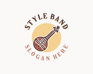 African Banjo Instrument logo design