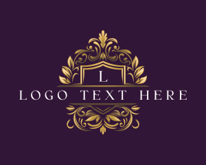 Luxury - Floral Elegant Shield logo design