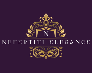 Floral Elegant Shield logo design