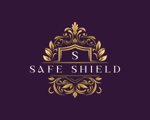 Floral Elegant Shield logo design