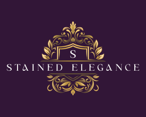 Floral Elegant Shield logo design