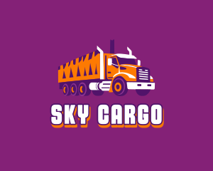 Trailer Truck Cargo Trucking logo design