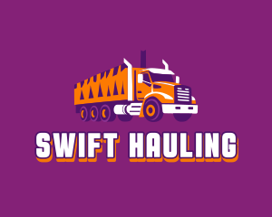 Hauling - Trailer Truck Cargo Trucking logo design