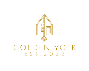 Golden House Key  logo design