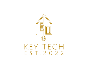 Golden House Key  logo design