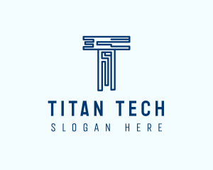 Digital Technology Letter T logo design