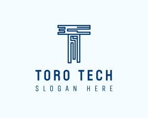 Digital Technology Letter T logo design