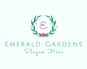 Flower Ornament Wreath logo design