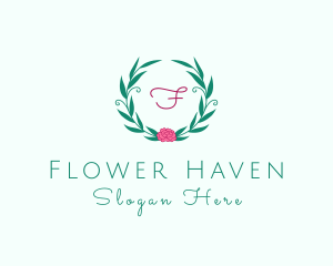 Flower Ornament Wreath logo design