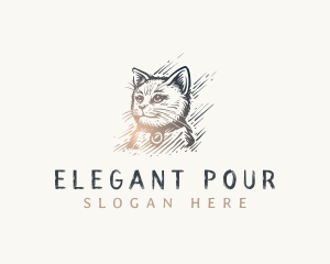 Elegant Kitty Cat logo design