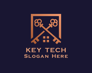 Premium House Security Key logo design