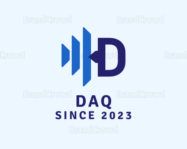 Digital Signal Letter D Logo