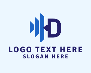 Digital Signal Letter D Logo
