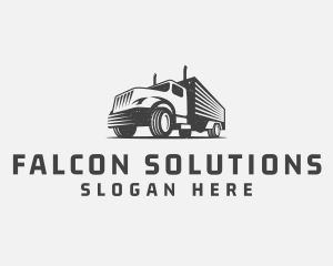 Trailer Truck Logistics Transport Logo