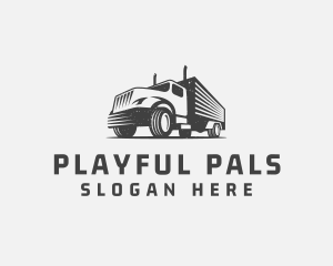 Trailer Truck Logistics Transport Logo