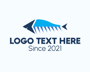 Aquatic - Geometric Fish Origami logo design