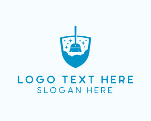 Hygiene - Broom Cleaning Shield logo design