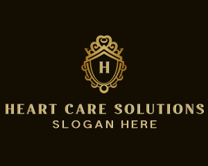 Royal Heart Crown logo design