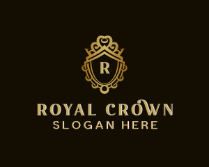 Royal Heart Crown logo design