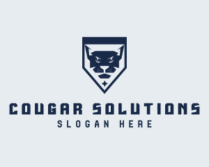 Cougar - Feline Cougar Shield logo design