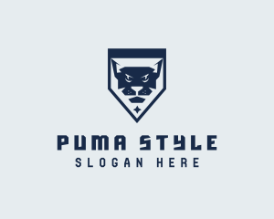 Feline Cougar Shield logo design