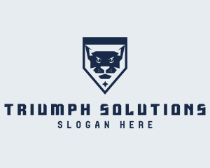 Animal Sanctuary - Feline Cougar Shield logo design