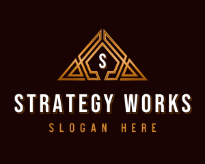 Geometric Pyramid Triangle logo design