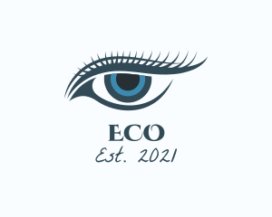 Contact Lens - Blue Eye Lashes logo design