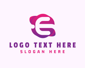 Purple - Gradient Tech Company Letter E logo design