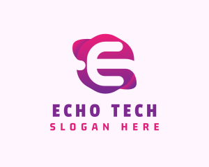 Gradient Tech Company Letter E logo design