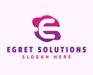 Gradient Tech Company Letter E logo design