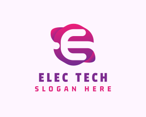 Gradient Tech Company Letter E logo design