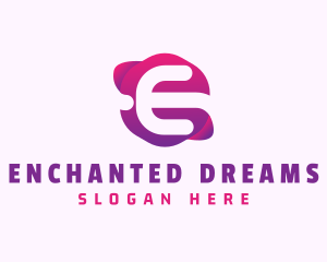 Gradient Tech Company Letter E logo design