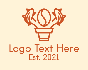 Coffee Bean - Brown Coffee Bean Plant logo design