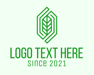 Vegan - Green Leaf Herb logo design