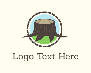 Wood Stump Lumber Logo