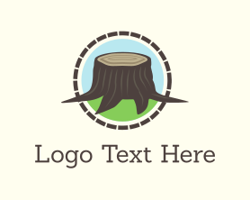 Brown Circle - Wood Stump logo design