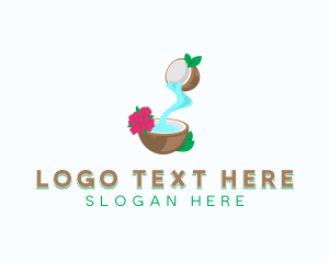 Coco Sugar - Coconut Water Drink logo design