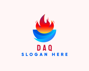 3D Water Flame  Logo