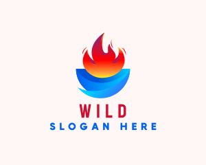 Industry - 3D Water Flame logo design