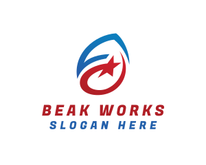 Beak - Eagle Head Star logo design