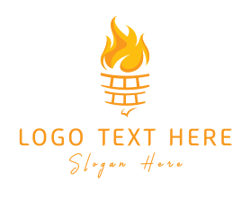Olympic - Yellow Torch Flame logo design
