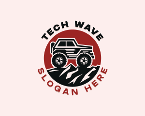 Off Road Vehicle Mountain logo design