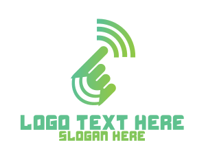 Bluetooth - Green Hand Signal logo design