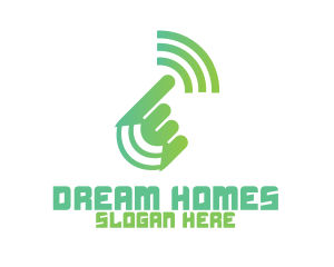 Green Hand Signal logo design