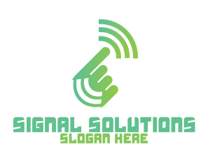 Signal - Green Hand Signal logo design